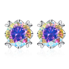 Bông Tai ESME ESES032C Kim Cương Đá Moissanite Bạc 925 Xi Kim 5 lớp