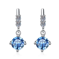 Bông Tai ESME ESES034C Kim Cương Đá Moissanite Bạc 925 Xi Kim 5 lớp