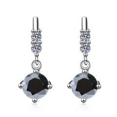 Bông Tai ESME ESES034C Kim Cương Đá Moissanite Bạc 925 Xi Kim 5 lớp