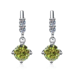 Bông Tai ESME ESES034C Kim Cương Đá Moissanite Bạc 925 Xi Kim 5 lớp