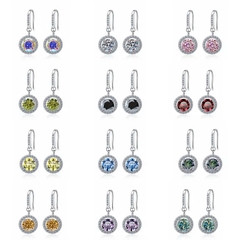 Bông Tai ESME ESES037C Kim Cương Đá Moissanite Bạc 925 Xi Kim 5 lớp