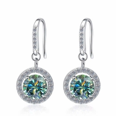 Bông Tai ESME ESES037C Kim Cương Đá Moissanite Bạc 925 Xi Kim 5 lớp