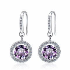 Bông Tai ESME ESES037C Kim Cương Đá Moissanite Bạc 925 Xi Kim 5 lớp