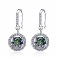 Bông Tai ESME ESES037C Kim Cương Đá Moissanite Bạc 925 Xi Kim 5 lớp
