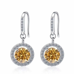 Bông Tai ESME ESES037C Kim Cương Đá Moissanite Bạc 925 Xi Kim 5 lớp