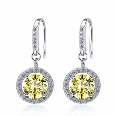 Bông Tai ESME ESES037C Kim Cương Đá Moissanite Bạc 925 Xi Kim 5 lớp