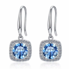 Bông Tai ESME ESES039C Kim Cương Đá Moissanite Bạc 925 Xi Kim 5 lớp