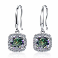 Bông Tai ESME ESES039C Kim Cương Đá Moissanite Bạc 925 Xi Kim 5 lớp