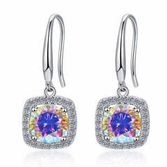 Bông Tai ESME ESES039C Kim Cương Đá Moissanite Bạc 925 Xi Kim 5 lớp