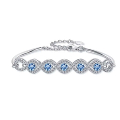 Vòng Tay ESME ESSL022C Kim Cương Đá Moissanite Bạc 925 Xi Kim 5 lớp