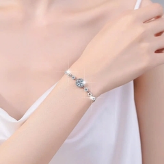 Vòng Tay ESME ESSL016C Kim Cương Đá Moissanite Bạc 925 Xi Kim 5 lớp