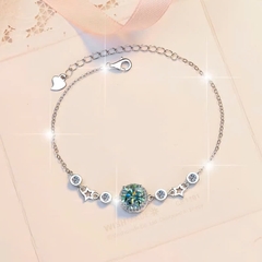 Vòng Tay ESME ESSL016C Kim Cương Đá Moissanite Bạc 925 Xi Kim 5 lớp