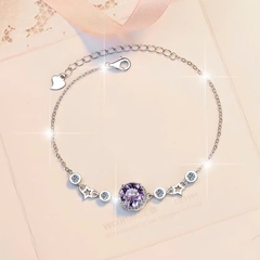 Vòng Tay ESME ESSL016C Kim Cương Đá Moissanite Bạc 925 Xi Kim 5 lớp