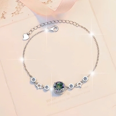Vòng Tay ESME ESSL016C Kim Cương Đá Moissanite Bạc 925 Xi Kim 5 lớp