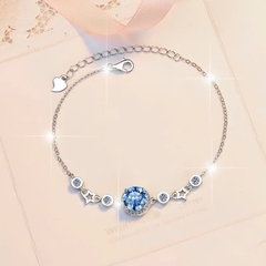 Vòng Tay ESME ESSL016C Kim Cương Đá Moissanite Bạc 925 Xi Kim 5 lớp
