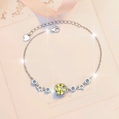 Vòng Tay ESME ESSL016C Kim Cương Đá Moissanite Bạc 925 Xi Kim 5 lớp