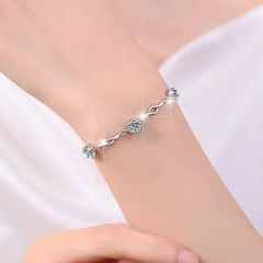 Vòng Tay ESME ESSL023C Kim Cương Đá Moissanite Bạc 925 Xi Kim 5 lớp