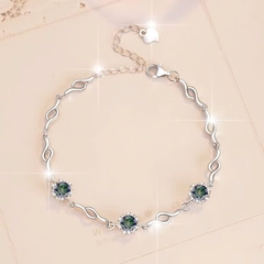 Vòng Tay ESME ESSL023C Kim Cương Đá Moissanite Bạc 925 Xi Kim 5 lớp
