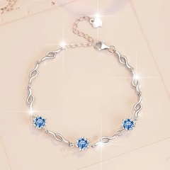 Vòng Tay ESME ESSL023C Kim Cương Đá Moissanite Bạc 925 Xi Kim 5 lớp