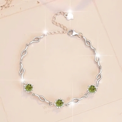 Vòng Tay ESME ESSL023C Kim Cương Đá Moissanite Bạc 925 Xi Kim 5 lớp