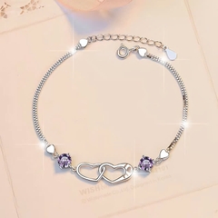 Vòng Tay ESME ESSL018C Kim Cương Đá Moissanite Bạc 925 Xi Kim 5 lớp