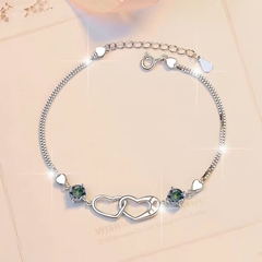 Vòng Tay ESME ESSL018C Kim Cương Đá Moissanite Bạc 925 Xi Kim 5 lớp
