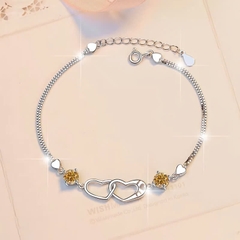 Vòng Tay ESME ESSL018C Kim Cương Đá Moissanite Bạc 925 Xi Kim 5 lớp