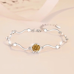 Vòng Tay ESME ESSL013C Kim Cương Đá Moissanite Bạc 925 Xi Kim 5 lớp