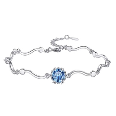 Vòng Tay ESME ESSL013C Kim Cương Đá Moissanite Bạc 925 Xi Kim 5 lớp