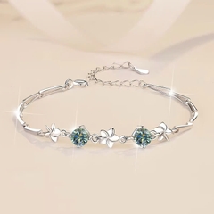 Vòng Tay ESME ESSL009C Kim Cương Đá Moissanite Bạc 925 Xi Kim 5 lớp