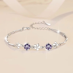 Vòng Tay ESME ESSL009C Kim Cương Đá Moissanite Bạc 925 Xi Kim 5 lớp