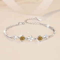 Vòng Tay ESME ESSL009C Kim Cương Đá Moissanite Bạc 925 Xi Kim 5 lớp