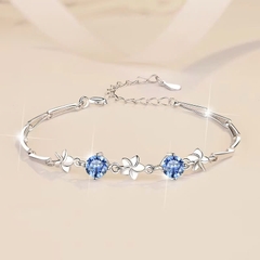Vòng Tay ESME ESSL009C Kim Cương Đá Moissanite Bạc 925 Xi Kim 5 lớp