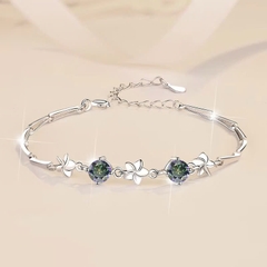 Vòng Tay ESME ESSL009C Kim Cương Đá Moissanite Bạc 925 Xi Kim 5 lớp