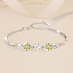 Vòng Tay ESME ESSL009C Kim Cương Đá Moissanite Bạc 925 Xi Kim 5 lớp