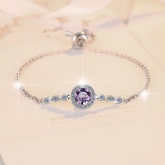 Vòng Tay ESME ESSL008C Kim Cương Đá Moissanite Bạc 925 Xi Kim 5 lớp