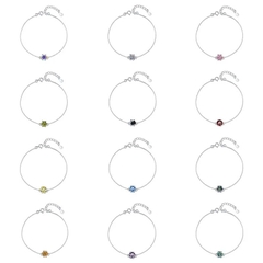 Vòng Tay ESME ESSL004C Kim Cương Đá Moissanite Bạc 925 Xi Kim 5 lớp