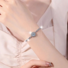 Vòng Tay ESME ESSL005C Kim Cương Đá Moissanite Bạc 925 Xi Kim 5 lớp