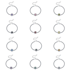 Vòng Tay ESME ESSL005C Kim Cương Đá Moissanite Bạc 925 Xi Kim 5 lớp