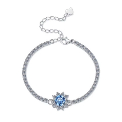 Vòng Tay ESME ESSL005C Kim Cương Đá Moissanite Bạc 925 Xi Kim 5 lớp