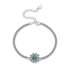 Vòng Tay ESME ESSL005C Kim Cương Đá Moissanite Bạc 925 Xi Kim 5 lớp