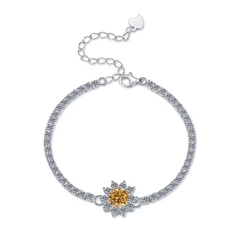 Vòng Tay ESME ESSL005C Kim Cương Đá Moissanite Bạc 925 Xi Kim 5 lớp