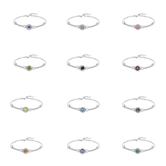 Vòng Tay ESME ESSL003C Kim Cương Đá Moissanite Bạc 925 Xi Kim 5 lớp