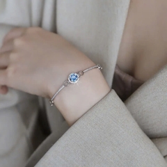Vòng Tay ESME ESSL003C Kim Cương Đá Moissanite Bạc 925 Xi Kim 5 lớp