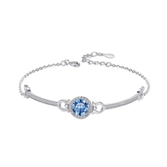 Vòng Tay ESME ESSL003C Kim Cương Đá Moissanite Bạc 925 Xi Kim 5 lớp