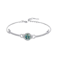 Vòng Tay ESME ESSL003C Kim Cương Đá Moissanite Bạc 925 Xi Kim 5 lớp