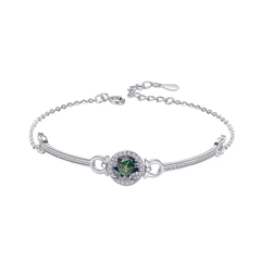 Vòng Tay ESME ESSL003C Kim Cương Đá Moissanite Bạc 925 Xi Kim 5 lớp