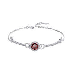 Vòng Tay ESME ESSL003C Kim Cương Đá Moissanite Bạc 925 Xi Kim 5 lớp