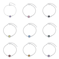 Vòng Tay ESME ESSL002C Kim Cương Đá Moissanite Bạc 925 Xi Kim 5 lớp