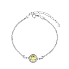 Vòng Tay ESME ESSL002C Kim Cương Đá Moissanite Bạc 925 Xi Kim 5 lớp